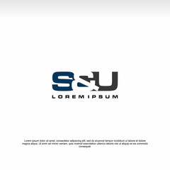 Initial letter logo, S&U logo, logo template