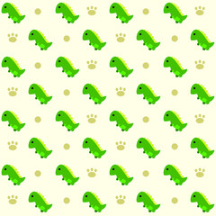  vector cartoon dinosaur seamless pattern