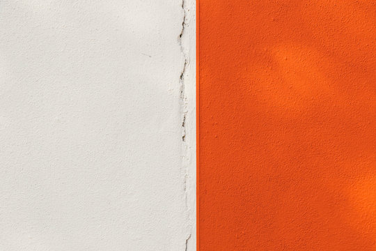 White Dark Orange Split Color Concrete Background Backdrop Texture