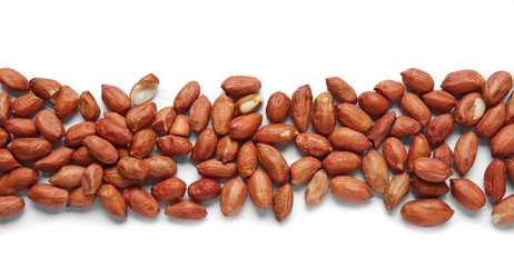 Tasty peanuts on white background