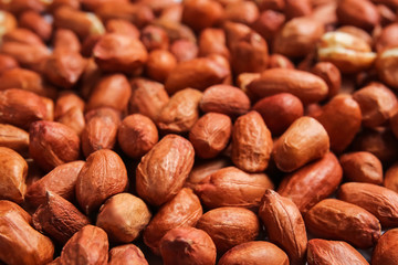 Heap of tasty peanuts, closeup