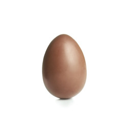 Chocolate Easter egg on white background