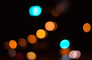 Abstract image of bokeh lights in the city