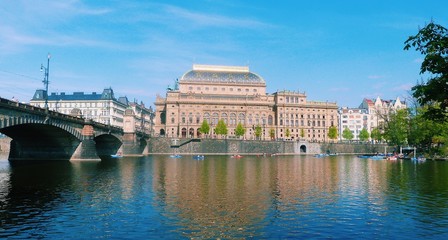 Obraz na płótnie Canvas View of the National Theatre in Prague, Czech