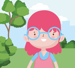 happy childrens day, cute little girl city park