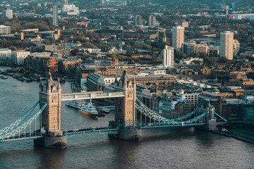 Fototapeta na wymiar Aerial View of the Tower Bridge in London, UK