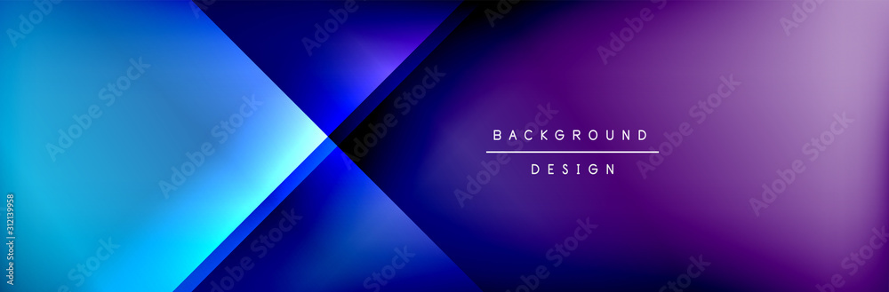 Poster Abstract background - squares and lines composition created with lights and shadows. Technology or business digital template