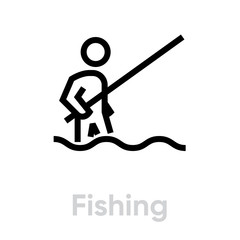 Fishing activity icon