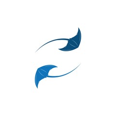 Naklejka premium Stingray logo ilustration vector flat design template