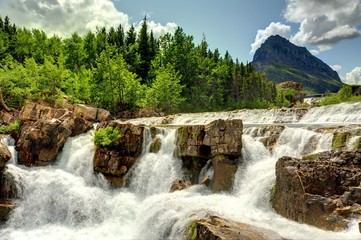 Fototapeta na wymiar Montana Swiftcurrent Falls