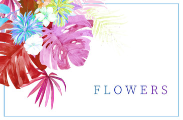 Obraz premium high-quality set of various watercolor flowers 