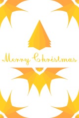 Merry Christmas Greeting Card Design in Golden Yellow