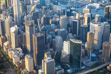 Fototapeta na wymiar Sydney Harbour city scape central business district from air