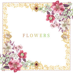 Watercolor flowers illustration