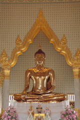 Beautiful old golden buddha thailand
