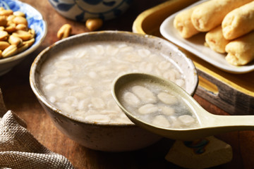Sweet peanut soup is a popular dessert in Taiwan 
