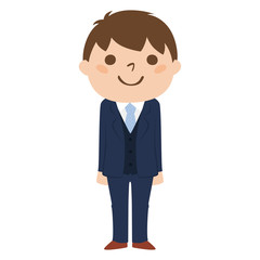 男性のイラスト。フォーマルな恰好で立つ男性。