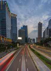 Fototapeta na wymiar Rush hour in the capital of Jakarta Indonesia