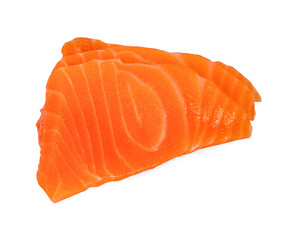 almon meat sashimi isolated on white background