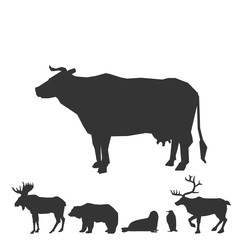 cow cattle icon animal vector illustration for graphic design and websites