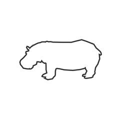 hippo icon animal vector illustration for graphic design and websites