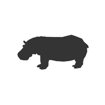 hippo icon animal vector illustration for graphic design and websites