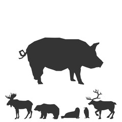 pig icon animal vector illustration for graphic design and websites