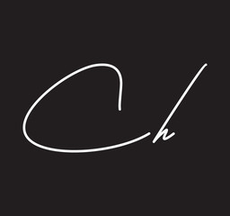 Couple Cursive Letters Initial Signature Handwriting Calligraphy