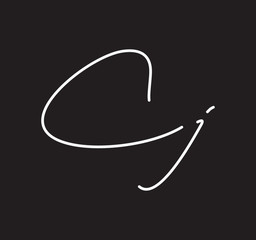Couple Cursive Letters Initial Signature Handwriting Calligraphy