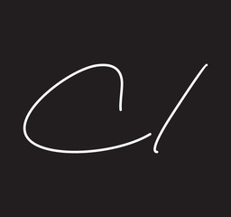 Couple Cursive Letters Initial Signature Handwriting Calligraphy