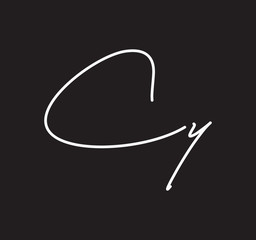 Couple Cursive Letters Initial Signature Handwriting Calligraphy