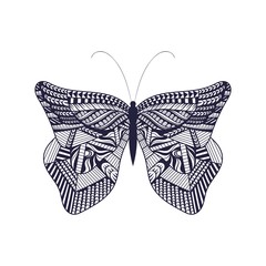 VINTAGE BLACK AND WHITE BUTTERFLY ART