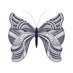 VINTAGE BLACK AND WHITE BUTTERFLY ART
