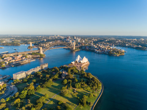 Sydney Harbour Cityscape From Air