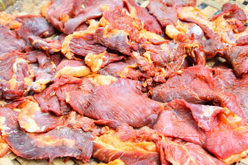 The fresh pork in market 