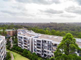 Residential Buildings and train station in Sydney Australia 