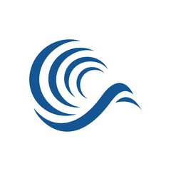 Naklejka premium modern circle water wave logo design vector symbol and icon sign illustration