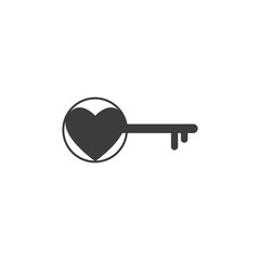 heart shape key icon vector isolated on white background