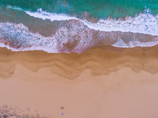 Top down aerial of Sydney beach