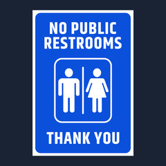 No public restrooms sign with both gender male female icons