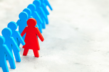Discrimination in choosing an employee. Many men and one woman