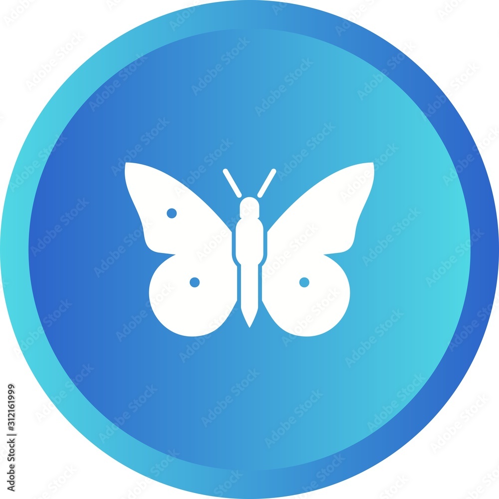 Poster Unique Butterfly Glyph Vector Icon