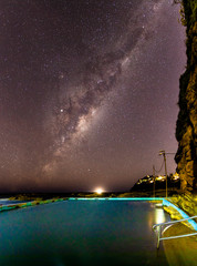 Stars at night above an ocean pool, Sydney, Australia