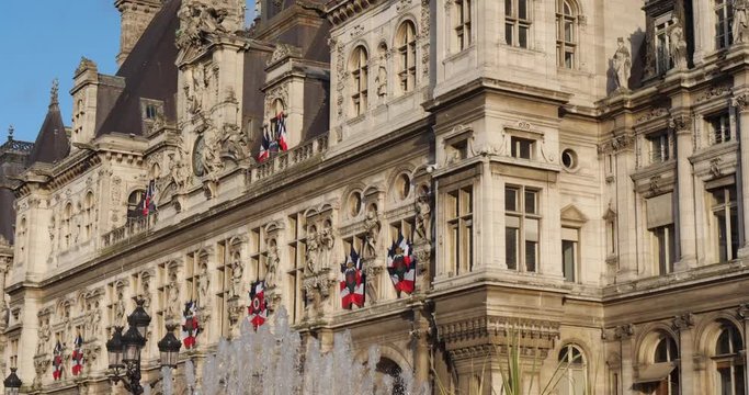 The Hotel de Ville, Place de l Hotel de Ville, 4th arrondissement, Paris France