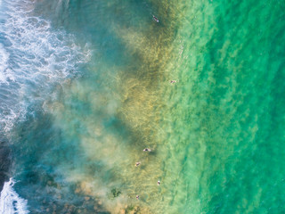 Top down aerial of Sydney beach