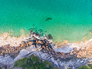 Top down aerial coastal ocean 