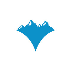Ice mountain icon design template vector isolated