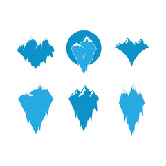 Ice mountain icon design template vector isolated