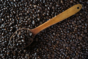 Background texture with coffee beans
