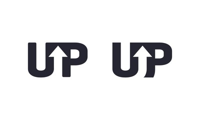 U and P letter with arrow for design vector editable